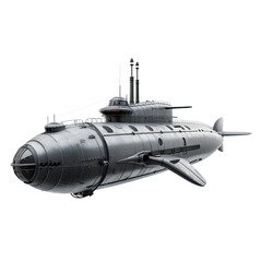 Advanced Military Submarine with Torpedo Tubes, isolated, transparent background, white background, no background
