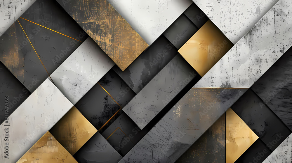 Poster minimalist composition with intersecting lines and muted tones, featuring a white wall as the main f