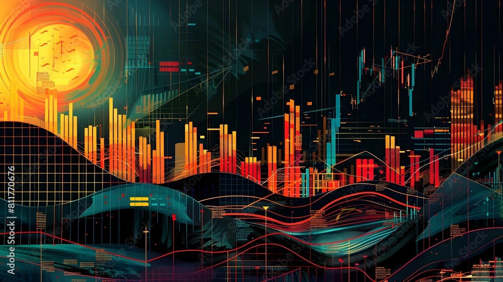 Poster vivid visualization of index performance through economic cycles