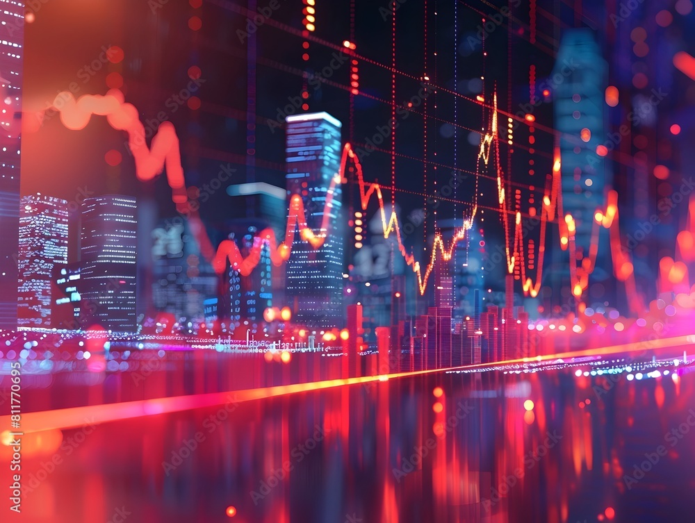 Poster captivating 3d visualization of investor sentiment impact on index dynamics