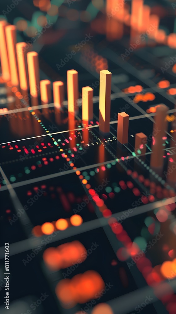 Poster market dashboard with financial data visualization for investing insights