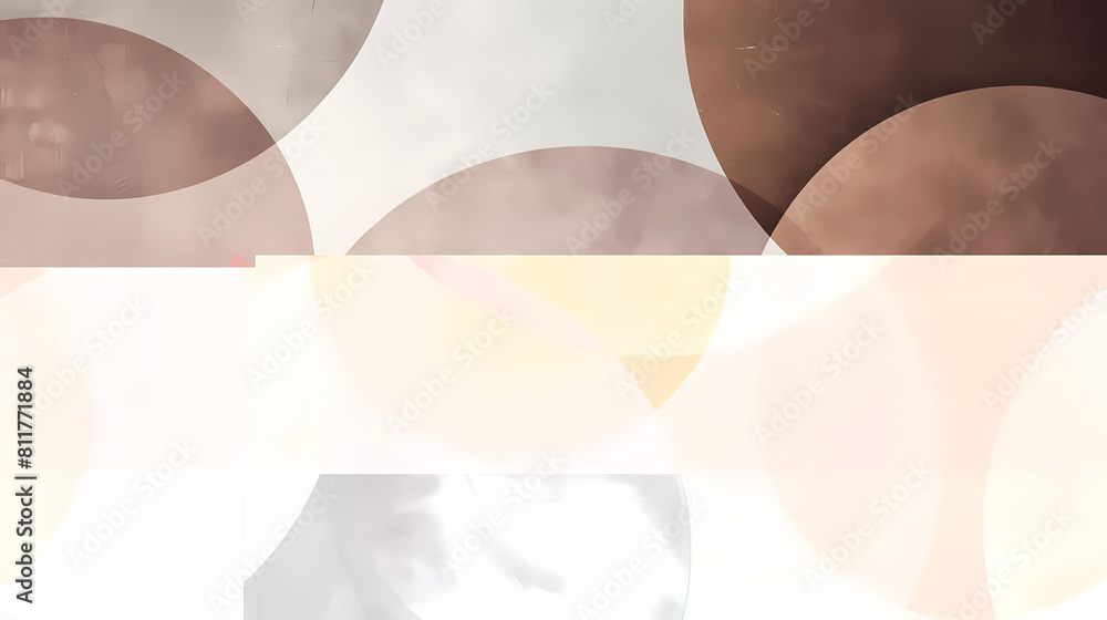 Aufkleber minimalist composition with overlapping circles and subtle shades of brown