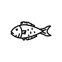 fish meat line icon, isolated background