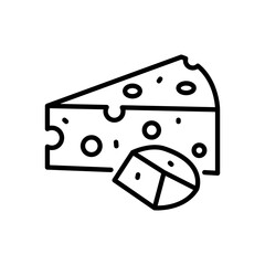 cheese line icon, isolated background