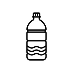water bottle line icon, isolated background