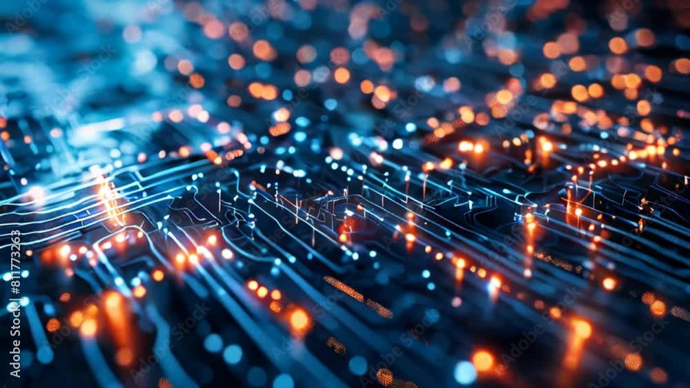 Poster abstract generic electronic circuit animation