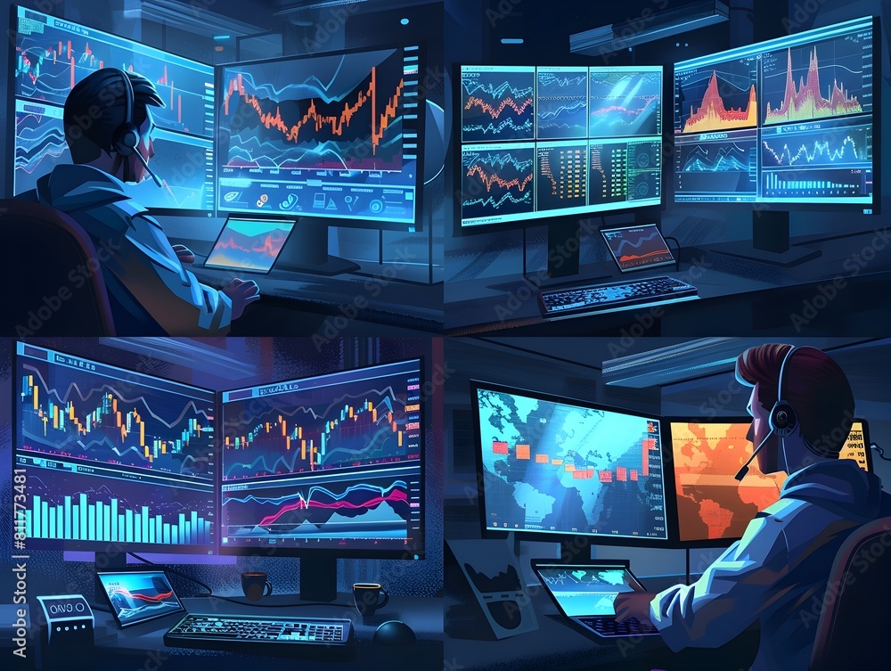 Poster backtesting trading strategies with historical index data on digital displays