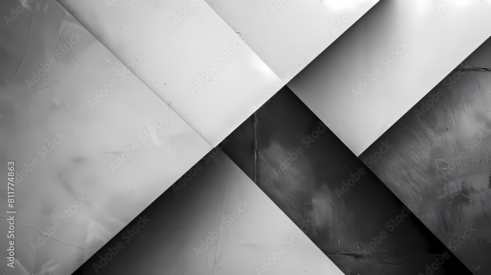 Poster minimalist geometric shapes in contrasting tones, including a square, triangle, and rectangle, arran