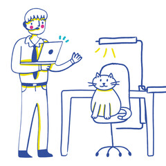 Working from home with cat