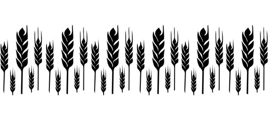 Stylised  Wheat Ear Bakery Food Harvest Wheat Grain Farm Field Symbol Icon Set. Vector Isolated. © Ahmed