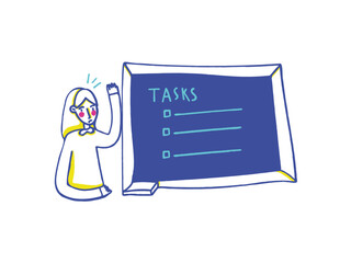 Chalkboard with tasks