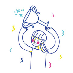 Girl holding a trophy