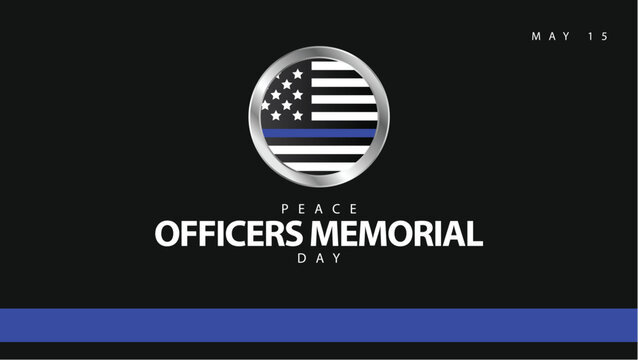 Peace officers memorial day. Vector illustration of the American flag. Suitable for banners, web, social media, greeting cards etc - Powered by Adobe