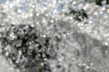Blurred background of water splashes and drops