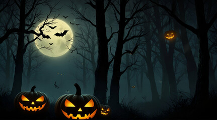 Background with halloween pumpkins, candles and autumn leaves on the wooden house porch.Generative.Ai