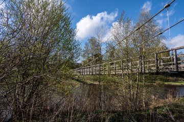 natural landscape with ancient churches and nature on a sunny spring day