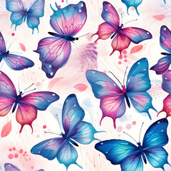 Butterfly digital art seamless pattern, the design for apply a variety of graphic works