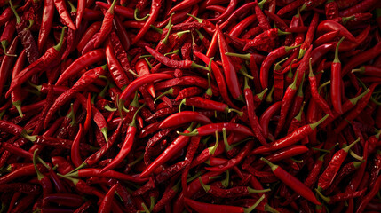 Fototapeta premium fresh red chili background, pile, lots of chili