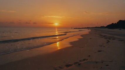 Sunrise at the beach Tranquil Beach Sunset Panorama 