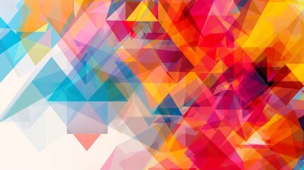Obraz premium Bright Multicolored Abstract Art with Overlapping Triangles background 