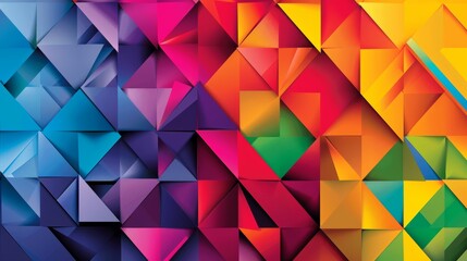 Bright Multicolored Abstract Art with Overlapping Triangles background
 