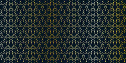Abstract seamless pattern with a geometric background of polygonal golden lines. Stylish vector texture