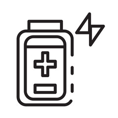 Obraz premium Battery Energy Power Line Icon