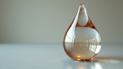 Suspended Transparent Gel Droplet in Serene Composition.