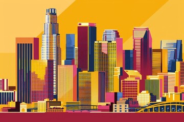 Set of six  modern high-rise building on a white background. View of the building from the bottom. Isometric vector illustration.
. Beautiful simple AI generated image in 4K, unique.