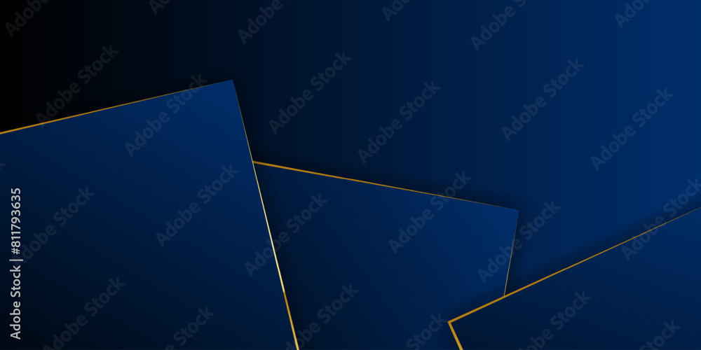Aufkleber dark blue and gold mosaic background. brochure with sharp pattern fragments. modern dark abstract po