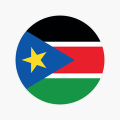 National Flag of South Sudan. South Sudan Flag. South Sudan Round flag.
