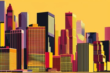 High-rise buildings isolated on a white background.. Beautiful simple AI generated image in 4K, unique.