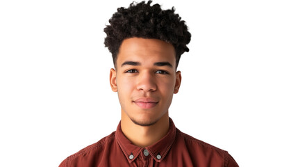 Obraz premium Young professional exuding confidence and positivity. Diverse ethnicity. White background on transparent background