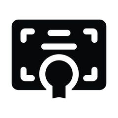 Simple Diploma solid icon. The icon can be used for websites, print templates, presentation templates, illustrations, etc	