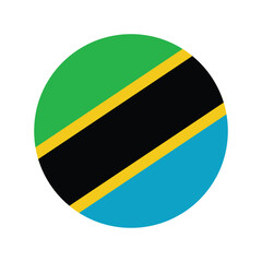 Fototapeta premium National Flag of Tanzania. Tanzania Flag. Tanzania Round flag. 