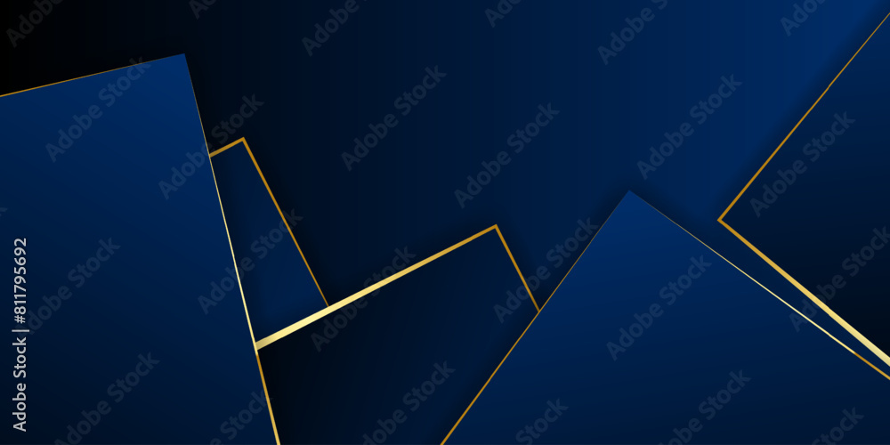 Aufkleber dark blue and gold mosaic background. brochure with sharp pattern fragments. modern dark abstract po