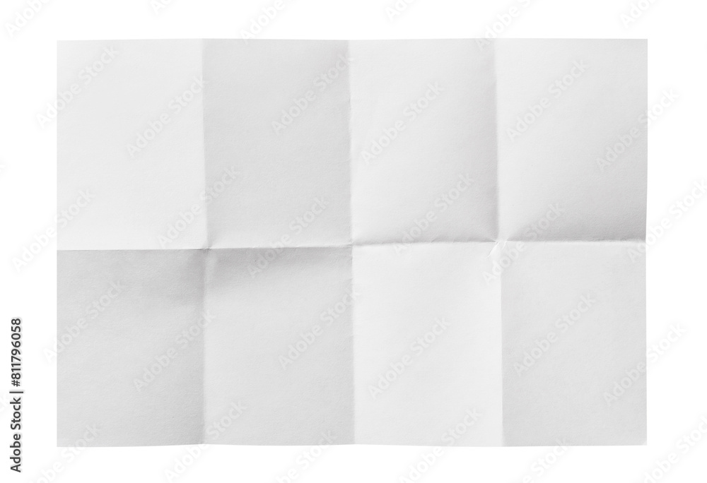 Sticker Folded paper sheet, isolated on white background