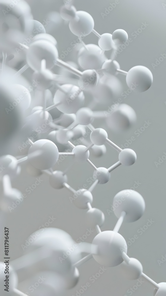 Poster a minimalist 3d render of the insulin molecule s basic structure with clean lines and simple shapes