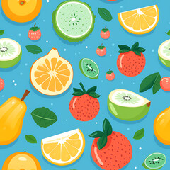 Fruit digital art seamless pattern, the design for apply a variety of graphic works