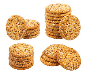 Set of delicious oatmeal cookies, cut out