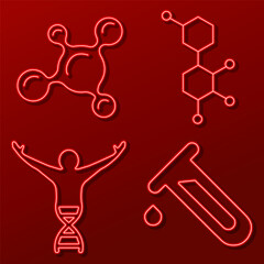 science neon sign, modern glowing banner design, colorful modern design trend. Vector illustration.