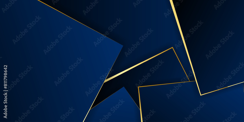 Aufkleber dark blue and gold mosaic background. brochure with sharp pattern fragments. modern dark abstract po