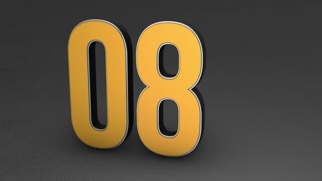 3D Countdown Timer Animation. 10 to 0. Number Decreasing. 4K