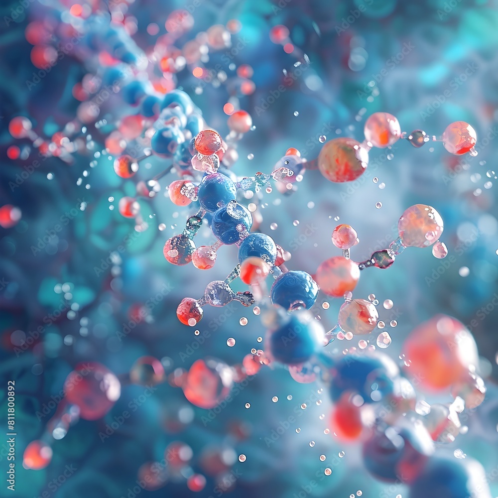 Poster insulin molecule interacting with glucose and receptors in dynamic composition description this