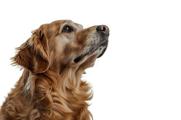 Golden Retriever Dog Looking Up on Di-Cut PNG style