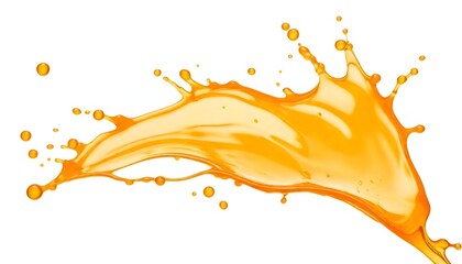 Splashing orange juice liquid on white background create with ai
