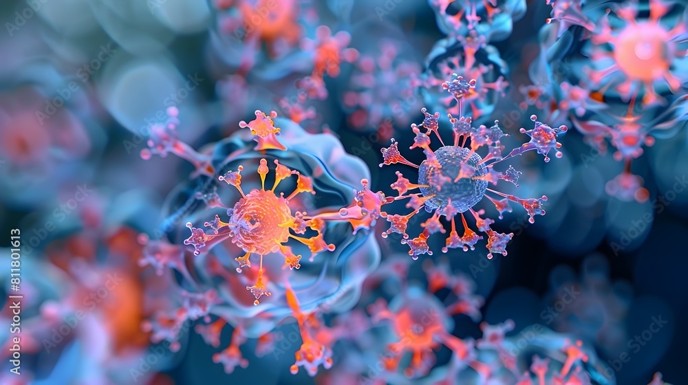 Poster kaleidoscopic insulin molecule inspired repeating pattern with captivating 3d render and visually