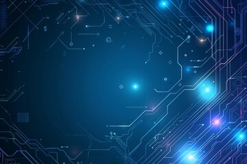 Intricate blue microcircuit pattern background
