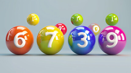 Vector of Number zero to nine with realistic 3d balls.