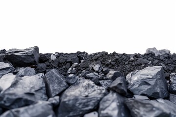 coal on a white background